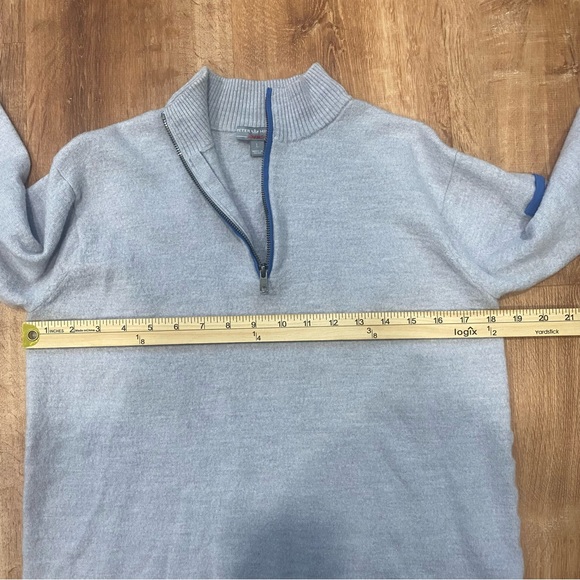 Peter Millar Womens Merino Wool Quarter-Zip Pullover Sweater Size Large Gray - Picture 4 of 10